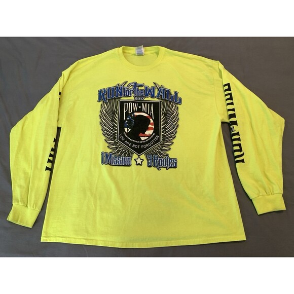 Gildan Other - 2017 Run for the Wall POW MIA 2XL Long Sleeve T-Shirt Biker Military Hi-Vis FLAW